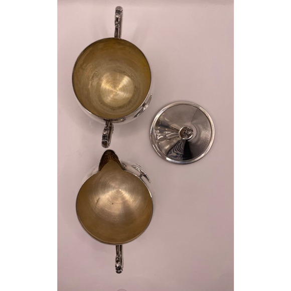 Vintage Leonard Silver Plated Creamer & Sugar Set - Picture 5 of 11